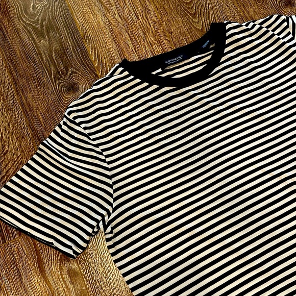 Scotch & Soda Striped Black & White Shirt - Size Small. - Picture 3 of 4